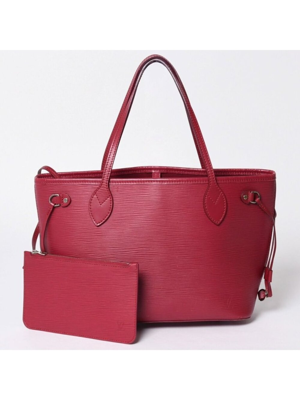 Louis Vuitton Neverfull PM Handbag Epi Leather Bordeaux Silver